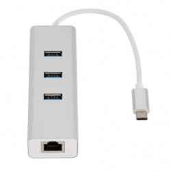 Astrotek USB-C to LAN   3 Ports USB3.0 Hub Gigabit RJ45 Ethernet Network Adapter Converter 15cm for iPad Pro Macbook Air Sams
