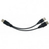 Astrotek USB 2.0 Y Splitter Cable 30cm - Type A Male to Type A Male   Type A Female Black Colour Power Adapter Hub Charging