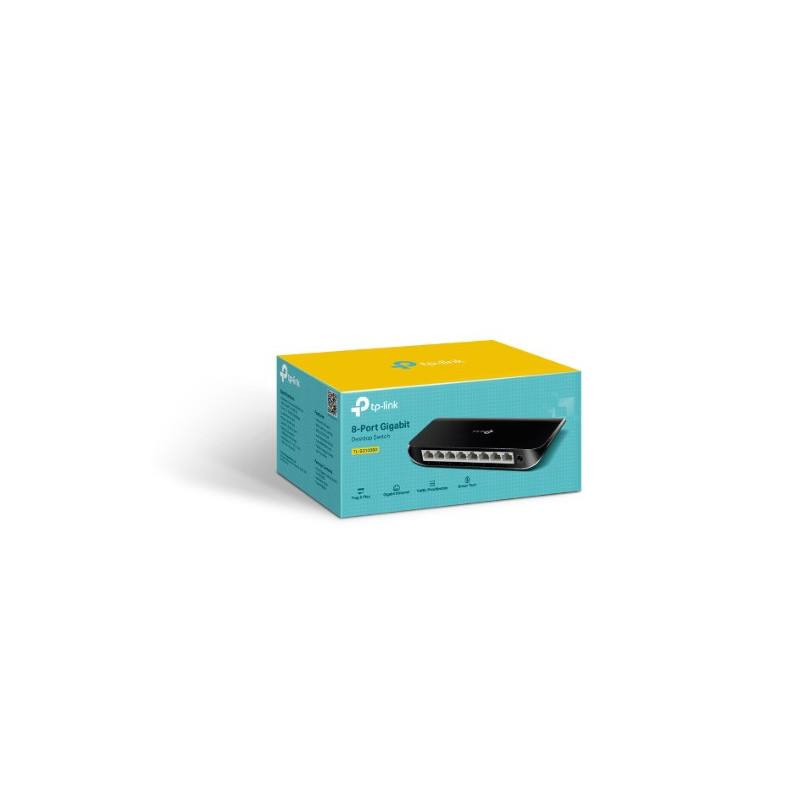 TP-Link TL-SG1008D 8-Port Gigabit Unmanaged Switch Desktop Wall-Mounting Plastic Case Fanless Supports MAC address 802.1p/DSC