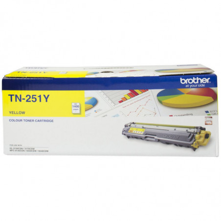 Brother TN-251Y - YELLOW TONER CARTRIDGE TO SUIT HL-3150CDN/3170CDW/MFC-9140CDN/9330CDW/9335CDW/9340CDW /DCP-9015CDW(1,400 Pa