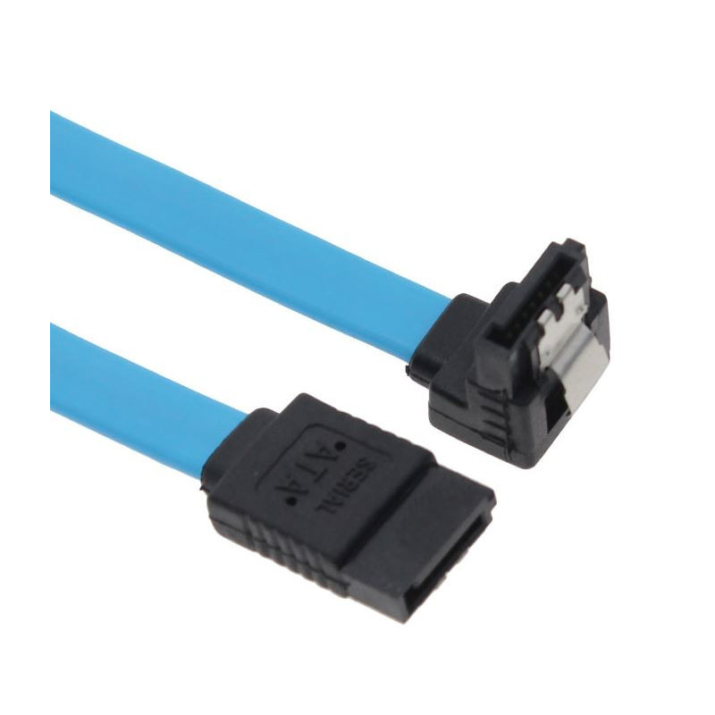 Astrotek SATA 3.0 Data Cable 50cm Male to Male 180 to 90 Degree with Metal Lock 26AWG Blue LS