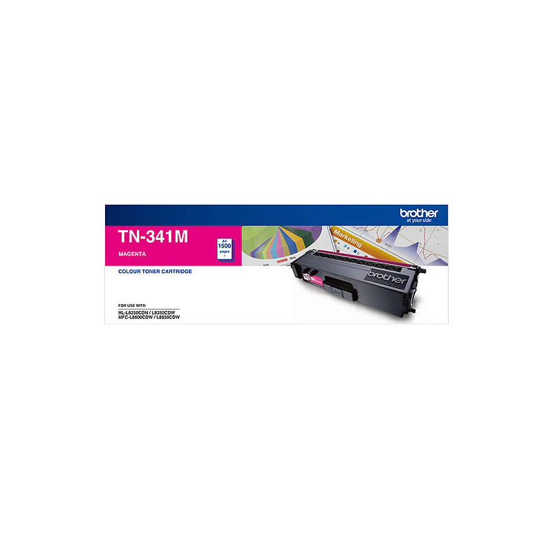 Brother TN-341M Colour Laser Toner-Standard Magenta, HL-L8250CDN/8350CDW MFC-L8600CDW/L8850CDW - 1500Pages