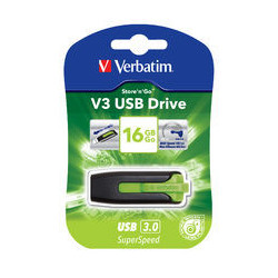 Verbatim 16GB V3 USB3.0 Green Store'n'Go V3: Rectractable USB Storage Drive Memory Stick