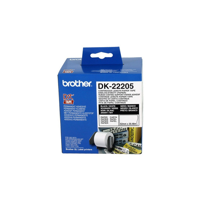 Brother White Continuous Paper Roll 62mmX30.48m