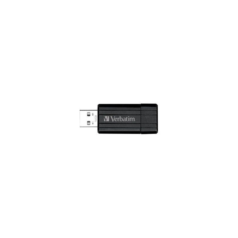 Verbatim Store'n'Go Pinstripe USB 2.0 Drive 16GB, Slim Retractable Design, 2 Years Limited Warranty (Black)