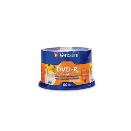 Verbatim DVD-R 4.7GB 50Pk White InkJet 16x