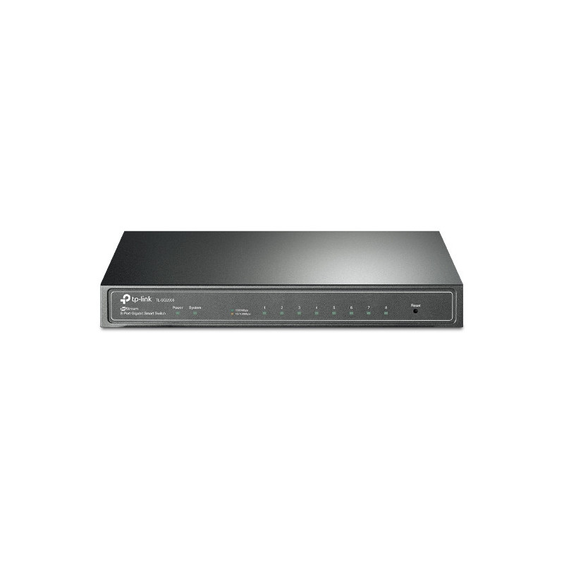 TP-Link SG2008 JetStream 8-Port Gigabit Smart Switch PORT: 8× Gigabit RJ45 Ports: Desktop Steel Case, Static Routing,Omada