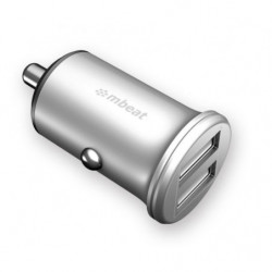 (LS) mbeat® Power Dot Pro Dual port 4.8A Rapid Car Charger - 24W/Metallic Design/Fast Charging Package Weight: 32g (LS] MB-C