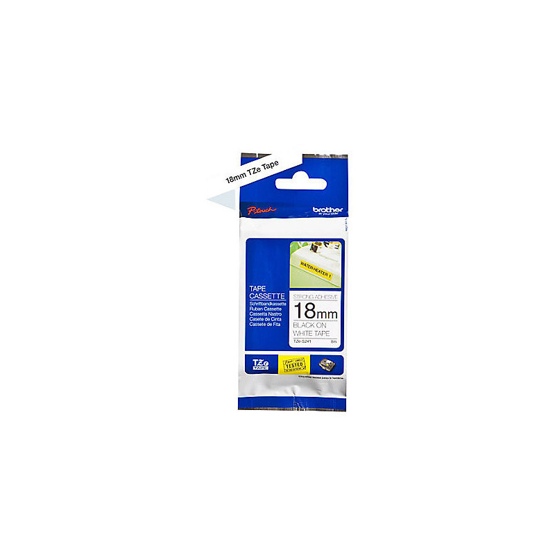 Brother 18MM Black White Tape Strong Adhesive TZE Tape