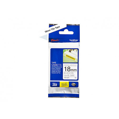 Brother 18MM Black White Tape Strong Adhesive TZE Tape