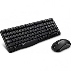 RAPOO X1800S 2.4GHz Wireless Optical Keyboard Mouse Combo Black - 1000DPI Nano