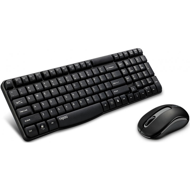 RAPOO X1800S 2.4GHz Wireless Optical Keyboard Mouse Combo Black - 1000DPI Nano