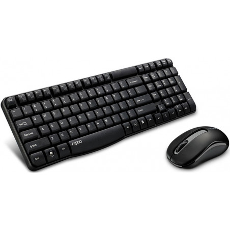 RAPOO X1800S 2.4GHz Wireless Optical Keyboard Mouse Combo Black - 1000DPI Nano