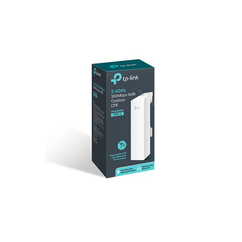 TP-Link CPE210 2.4GHz 300Mbps 9dBi Outdoor CPE Access Point 27dBm 5km Passive PoE MIMO antenna