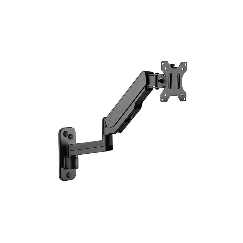 Brateck Single Screen Wall Mounted Articulating  Gas Spring Monitor Arm 17'-32',Weight Capacity (per screen) 8kg: