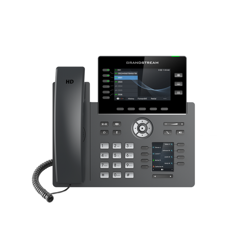 Grandstream GRP2616 6 Line IP Phone, 6 SIP Accounts, 480x272 Colour Screen, HD Audio, Integrated Bluetooth WiFi, Powerable Vi