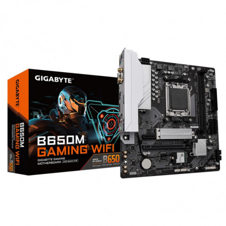 Gigabyte B650M GAMING WIFI, AMD AM5, 2 x DDR5 up to 128 GB, 1 x HDMI, 	1 x PCI Express x16, 1 x PCI Express x1, 1 x M.2, 4 x 
