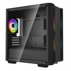 DeepCool CC360 ARGB Micro-ATX Case 3x120mm Pre-Installed ARGB Fans ,Tempered Glass Panel, Front USB3.0×1、USB2.0×1、Audio