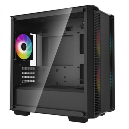 DeepCool CC360 ARGB Micro-ATX Case 3x120mm Pre-Installed ARGB Fans ,Tempered Glass Panel, Front USB3.0×1、USB2.0×1、Audio