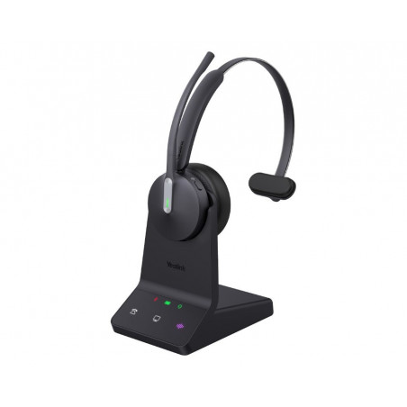 Yealink WH64 Mono Teams DECT Wireless Headset, DECT & Bluetooth Wireless Technology, 3-Mic Noise Cancellation, Charging Stand