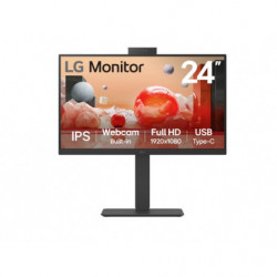 LG 24' Full HD IPS 100Hz Monitor, 1920x1080, Built-in Full HD Webcam/Mic/Speakers, USB-C 90W PD, RJ45, versatile stand Tilt/H