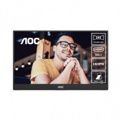 AOC 15.6inch FHD IPS 1920x1080 16:9, 800:1 Contrast 230 Nits 2x USB-C 1x Mini HDMI 2.0 1Wx2 Speakers Foldable Smart Cover VES