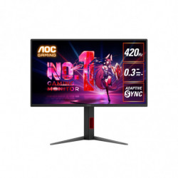 AOC 24.5' 420Hz Gaming Monitor: Fast IPS, FHD @420Hz, 0.3ms MPRT, 350 nits, sRGB 110%, DP/HDMI, height/swivel/pivot tilt, VES