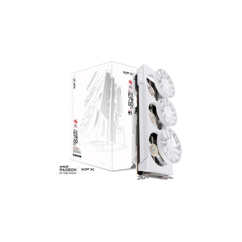 XFX Mercury AMD Radeon RX 9070XT OC White Magnetic Air Edition with RGB 16GB GDDR6 HDMI 3xDP, AMD RDNA™ 4 (RX-97TMARGW9)