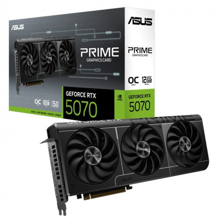 ASUS nVidia GeForce PRIME-RTX5070-O12G RTX 5070 12GB GDDR7 OC Edition 2557MHz Boost Clock, RAM 28Gbps, 1005 AI TOPs, Digital 