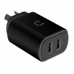 Cygnett PowerPlus 12W Dual Port Wall Charger - Black...