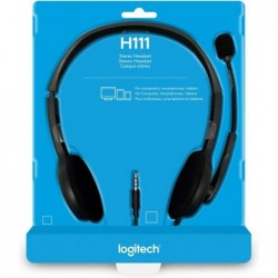Logitech H111 Strereo Headset (Single 3.5mm Jack) Cable...