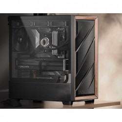 Antec Flux ATX, Black Premium Walnut Trim, 5x Black PWM...