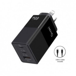 Oxhorn 65W GaN Type C fast Charger 3 Port 2xUSB-C 1xUSB-A...