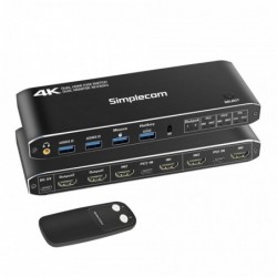 Simplecom KM430 Dual HDMI Monitor KVM Switch for 2...