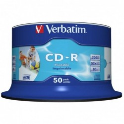 Verbatim CD-R 700MB 50Pk White InkJet 52x Superior ink...