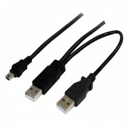 Astrotek USB 2.0 Y Splitter Cable - Type A Male to Mini B...