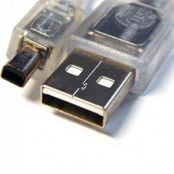 8Ware USB 2.0 Cable 3m A to B 4-pin Mini Transparent...