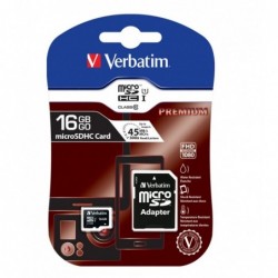 Verbatim Micro SDHC 16GB (Class 10) with Adaptor Up to...